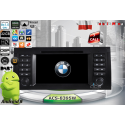 ACS-8395W Radio dedykowane BMW E38 E39 E53 X5 Android 8 CPU 8x1.5GHz Ram 2GHz Dysk 32GB Ekran HD MultiTouch OBD2 DVR DVBT BT Kam DVD