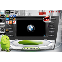 ACS-8995W Radio dedykowane BMW E90 E91 E92 E93 3ER od 2006-2011r AirAuto Android 8 CPU 8x1.5GHz Ram 2GHz Dysk 32GB Ekran HD MultiTouch OBD2 DVR DVBT B