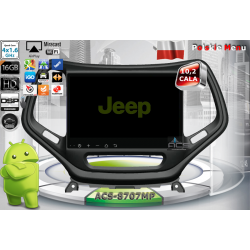 Radio dedykowane Jeep Cherokee V od 2014r. w górę 10,2 Cala Android 8.1/9.1 CPU 8x1.6GHz Ram4GB Dysk64GB GPS Ekran HD MultiTouch OBD2 DVR DVBT BT Kam