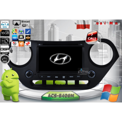Radio dedykowane Hyundai i10 2014r up Android 9/10 CPU 8x1.87GHz Ram4GB Dysk32GB DSP DVD GPS Ekran HD MultiTouch OBD2 DVR DVBT BT Kam