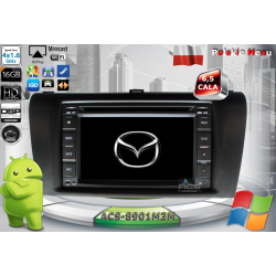 Radio dedykowane Mazda 3 2004-2009r Android 9 CPU 8x1.87GHz Ram4GB Dysk32GB DSP DVD GPS Ekran HD MultiTouch OBD2 DVR DVBT BT Kam