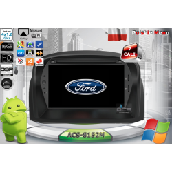 Radio dedykowane Ford Fiesta Android 9/10 CPU 8x1.87GHz Ram4GB Dysk32GB DSP DVD GPS Ekran HD MultiTouch OBD2 DVR DVBT BT Kam