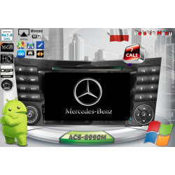 Radio dedykowane Mercedes E-klasa W211 2002-2008r CLS W219 2004-2010r Android 8 RAM 2GB CPU 4x1.6GHz Dysk 32GB GPS Ekran HD MultiTouch DAB TPMS OBD2 D