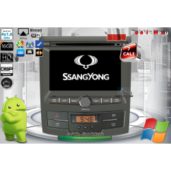 Radio dedykowane Ssang Yong Korando Android 9/10 CPU 8x1.87GHz Ram4GB Dysk32GB (Ram6GB+Dysk128GB*) DSP DVD GPS Ekran HD MultiTouch IPS OBD2 DVR DVBT B